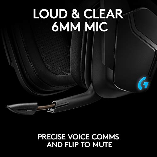 Logitech G935 LIGHTSYNC RGB Wireless Gaming Headset - Black/Blue | DTS:X, LIGHTSYNC RGB lighting
