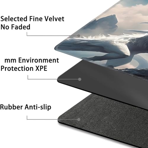 for MTG Game Playmat - 24 x 14 inches with Dices and Storage Bags, Non-Slip Base for TCG and Board Game Card Mats, Trading Card Games Mat, White Dragon Pattern Collectible Card Playmats - color: Jv-playmat-p7-1-h224