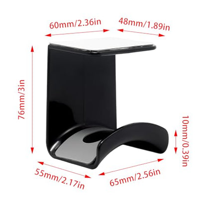 1Pcs Black ABS Plastic Headphone Stand Hanger, Hanging Headset Holder Hook Under Desk, Adhesive Earphones Hangers for Desk Headphone Hanger, Most Headphones and Controller - color: Black, size: Under Desk