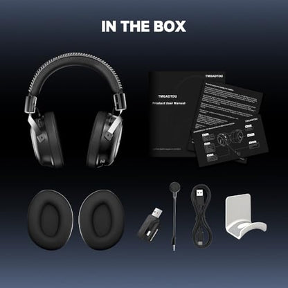 Wireless Gaming Headset with Detachable Noise Canceling Microphone | 2.4 GHz, Bluetooth, 53mm Titanium Drivers, 220H Battery, 7.1 Surround Sound