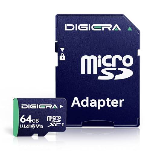DIGIERA 64GB CT100 microSDXC UHS-I Memory Card with Adapter - up to 100MB/s, C10, U1, V10, Full HD, A1, Micro SD Card for Smartphones, Tablets, Cameras, Gaming Consoles, and Drones (1 Pack) - size: 64GB, style: CT100 (100MB/s)