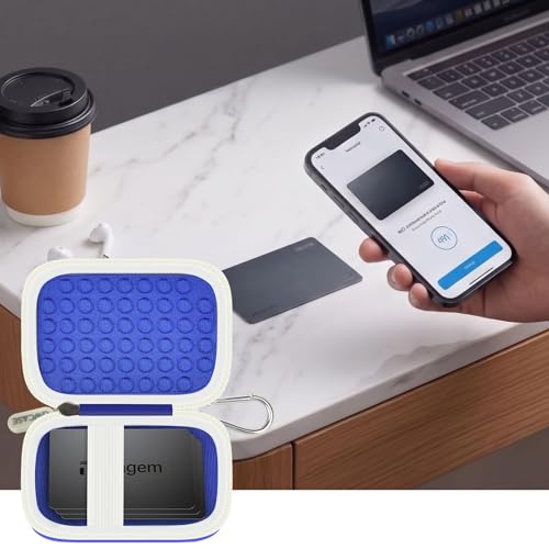 GWCASE Hard Case for Tangem Crypto Wallet, 2-3 Cards, Carabiner, Blue | EVA Hard Shell with Scratch-proof Lining; Elastic Band; Carabiner for EDC;Dustproof, Dplash-resistant;Box Only - color: Blue
