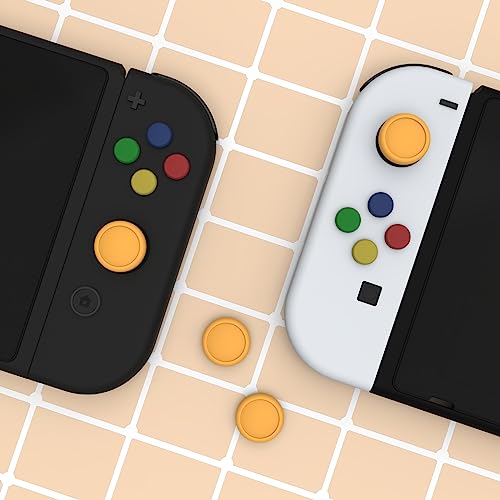 eXtremeRate PlayVital Switch Joystick Caps, Thumbstick Caps, Silicone Analog Cover for Switch Lite & OLED Joycon Thumb Grips - Caution Yellow - color: Caution Yellow