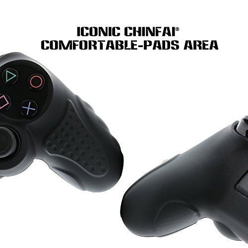 PS4 Controller DualShock4 Skin Grip Anti-Slip Silicone Cover Protector Case for Sony PS4/PS4 Slim/PS4 Pro Controller with 8 Thumb Grips (Black) - color: Black