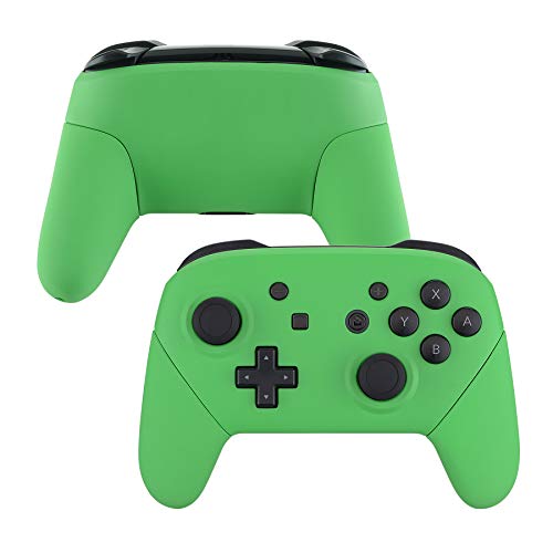 eXtremeRate Green Faceplate Backplate Handles for Nintendo Switch Pro Controller, Soft Touch DIY Replacement Grip Housing Shell Cover for Nintendo Switch Pro - Controller NOT Included - color: Green