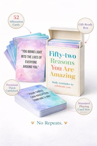 Isaac Liev Affirmation Cards for Women, Men & Teens – 52 Uplifting Positive Quotes & Inspirational Messages - style: Amazing Affirmation