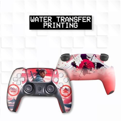 Ghost of Tshushiima Custom PS-5 Controller Wireless compatible with Play-Station 5 Console by BCB Controllers | Proudly Customized in USA with Permanent HYDRO-DIP Print(NOT JUST A SKIN)(MODDED) - color: Ghost of Tshushiima, size: Modded - Front & Back Pri