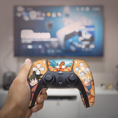 Overpowered Gokku Custom PS-5 Controller Wireless compatible with Play-Station 5 Console by BCB Controllers | Proudly Customized in USA with Permanent HYDRO-DIP Printing (NOT JUST A SKIN) (MODDED) - color: Overpowered Gokku, size: Modded - Front & Back Pr
