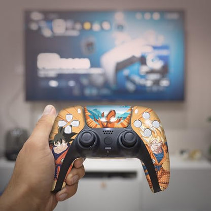 Overpowered Gokku Custom PS-5 Controller Wireless compatible with Play-Station 5 Console by BCB Controllers | Proudly Customized in USA with Permanent HYDRO-DIP Printing (NOT JUST A SKIN) (MODDED) - color: Overpowered Gokku, size: Modded - Front & Back Pr