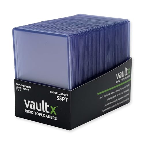 Vault X Toploaders 55pt (50 Pack), 3" x 4" Seamless Clear Rigid Card Holders for Trading Cards TCG - size: 50 Pack, style: 55pt