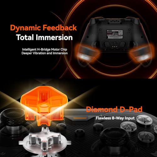 BIGBIG WON Storm(Gale2) Wireless PC Controller, Bluetooth Gaming Controller 2000Hz Polling Rate, Near-Zero Latency, TMR Sticks, Hall & Micro-switch Triggers, 16 Mechanical Buttons, 4 Customizable Back Paddles, for Windows PC/Switch 2/Switch/Android/IOS -