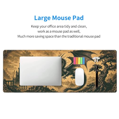 Dragon Mouse Pad XL Large Mousepad Non Slip Rubber Base Desk Mat for Laptop Computer Gaming 31.5" X 12" - color: Dragon