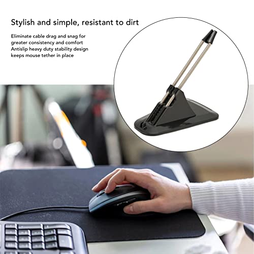 Septpenta Gaming Mouse Bungee, Antirust Spring Arm No Drag Wire Control Lightweight Portable Universal Mouse Cable Holder, Anti Slip Heavy Duty Stability Design Durable for Esports(Black) - color: Black