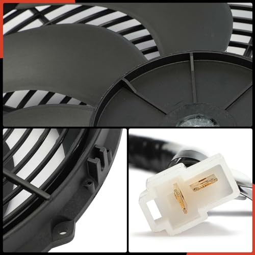A-Premium 16'' 16 inch Slim Universal Electric Cooling Fan Assembly | 2300 m3/h, 12V 120W Pull Fan with Mount Kit - style: 16 inch