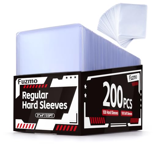 Card Sleeves Hard Plastic, 3"X 4", 200ct (100 Hard + 100 Soft) | Hard Sleeves Card Protectors for Standard Size Trading Sports Baseball Football Game Cards