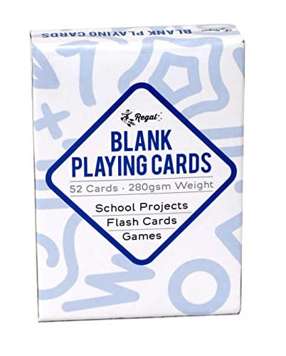 Regal Games 208 Blank Playing Cards to Write On - Custom Blank Deck of Cards - (2.5" x 3.5") Cardstock White Poker Size - 4 Packs x 52 Cards - color: 4 Decks - 208 Cards