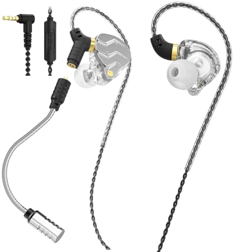 XOX KG01 Professional Gaming Earbuds,Battle Buds,Detachable Microphone, 4D Surround Sound,11mm Dynamic Driver for Mobile Gaming, PlayStation,PC with 3.5mm/Type-c (3.5mm, Silver) - color: Silver, style: 3.5mm