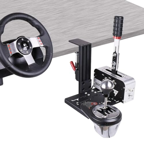 YAARHEJ Heavy-Duty Sim Racing Desk Mount for Shifters & Handbrakes - Universal Fit for Logitech, Thrustmaster TH8A/TSS, Fanatec Clubsport