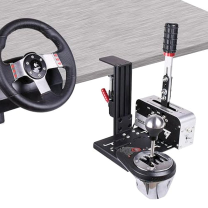 YAARHEJ Heavy-Duty Sim Racing Desk Mount for Shifters & Handbrakes - Universal Fit for Logitech, Thrustmaster TH8A/TSS, Fanatec Clubsport