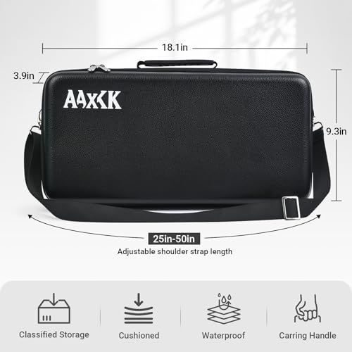 Playmat & Deck Box Carrying Case With 4 Deck Boxes, Rigid, Black | 3 compartments for playmat, deck box & dice. Fits 14"-16" playmats. Adjustable shoulder strap & handle included. - color: Black, size: Case