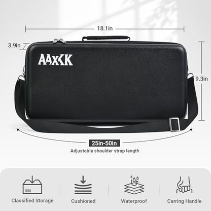 Playmat & Deck Box Carrying Case With 4 Deck Boxes, Rigid, Black | 3 compartments for playmat, deck box & dice. Fits 14"-16" playmats. Adjustable shoulder strap & handle included. - color: Black, size: Case