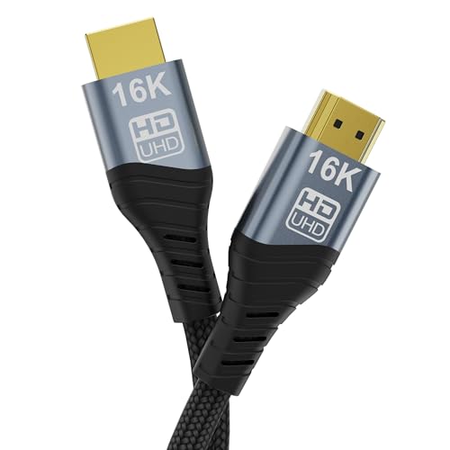 8K 10K 16K HDMI2.2 Cable , 96Gbps Ultra High Speed HDMI2.1 Cable 16K30Hz 10K120Hz 8K60Hz 4K240Hz , HDCP 2.3 & HDR10 eARC for Compatible with PS5/Xbox /Roku TV/Gaming PC/Blu-ra (HDMI2.2 16K 0.5M) - size: HDMI2.2 16K 0.5M