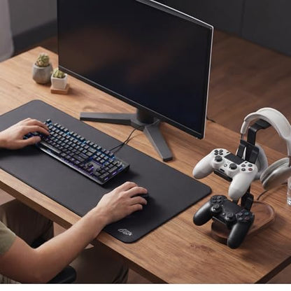 muso wood 2-in-1 Gaming Controller Stand, Headphone Holder, Desktop Headset Stand for Game Controllers and PC Earphone Accessories
