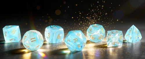 7-Piece Diamond Cut Dice Set D&D Set for Dungeons and Dragons, RPG, Tabletop Games, remium Gift Box & Durable Design - color: Ls-6
