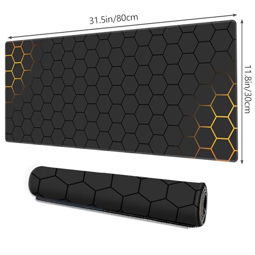 Galdas Mouse Pad for Gaming,XXL XL Large Mouse Mat Long Extended Mousepad Desk Mat Non-Slip Rubber Mice Pads Stitched Edges Thin (31.5 x 11.8 x 0.12 Inches) Grid - color: Grid