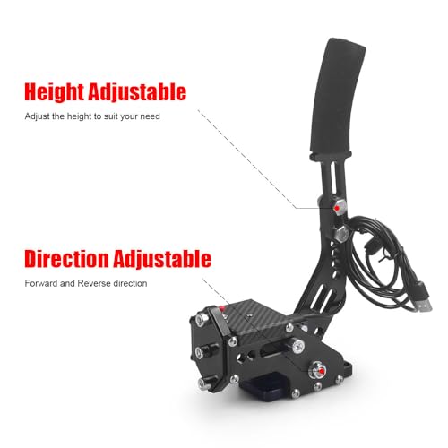 64Bit PC/PS4/PS5 USB Handbrake Upgrade SIM Racing Games Handbrake,Only compatible with Windows 10,PC USB all Steering wheel available,1.8M Cable/With Fixing Clip/Reinforced Spring