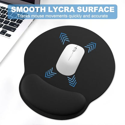 Ergonomic Mouse Pad with Wrist Rest and Keyboard Wrist Rest, Mousepad and Wrist Rest for Computer Keyboard, Pain Relief, Non-Slip Rubber Base, Mouse Pad with Wrist Support for Gaming, Office, Black - color: Black