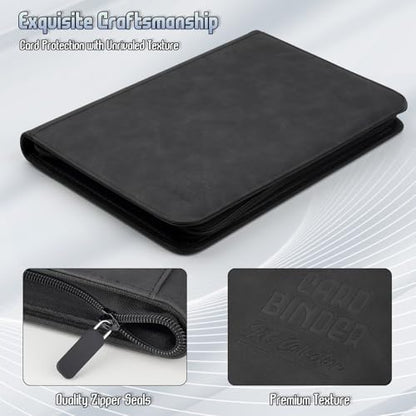 Trading Card Binder, Premium 9 Pocket Double Sided 540 Pocket PU Card Collection Binder, Collectible Trading Card Albums for MTG, TCG, Sport Card, Game Cards (Black) - color: Black