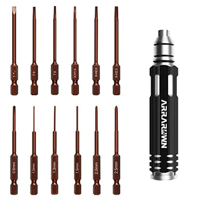 Hex Screwdrivers Set 12 in 1 RC Tool Sets Hobby Tools Kit | RC Car Tool Set RC Model Drone Airplane Robotics Helicopter Quadcopter Boat FPV Home Appliances Repair - color: Brown