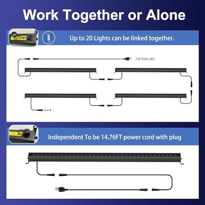 40-Inch Linkable LED Wall Washer Light Bar – Smart RGBCW Color Changing LED, Bluetooth & RF Remote Control, 2700K–6500K Tunable White, 16M Colors, 1–100% Dimmable, IP65 Waterproof - color: Linkable Smart RGB+Tunable White(2700-6500K)