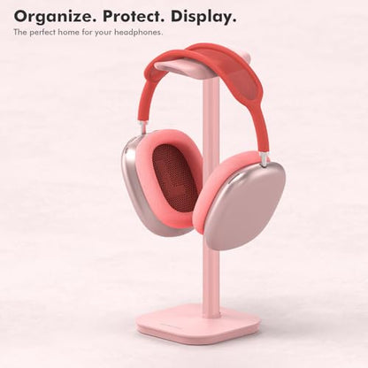 Headphone Stand, Desktop Headset Holder Desk Earphone Stand Aluminum Headset Hanger Headphone Rack Stand to Hold Earphones Such as Airpods Max, Sony, Beats, Bose, Razer, HyperX(Pink) - color: Pink