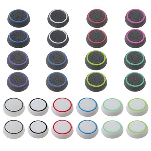 Update Compatible with 15 Pairs Thumb Grips Silicone Analog Stick Covers Thumbstick Controller Replacement Joystick Cap for PS4 PS3 PS2 Xbox One Xbox 360 Wii U, New Version