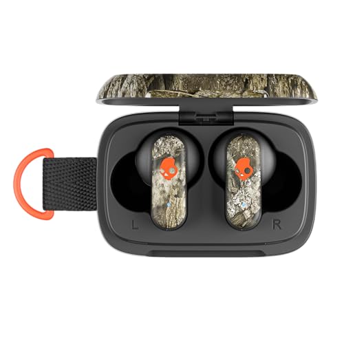 Skullcandy Dime 3 Wireless In-Ear Bluetooth Earbuds - Realtree APX | Noise Isolating Fit, 20 Hours Battery, Microphone for iPhone Android, Easy Carry with Integrated Lanyard, Travel Friendly - color: Realtree APX Black/Orange