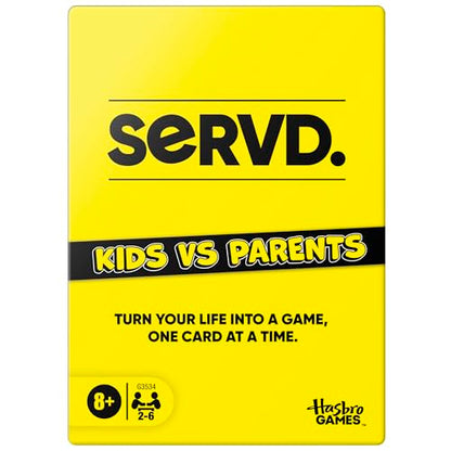 Hasbro SERVD Kids vs Parents Edition Game – Hilarious Real-Life Family Card Game for Kids, Teens, Adults – Fun Challenges – 2-6 Players – Ages 8+ - style: Kids vs Parents