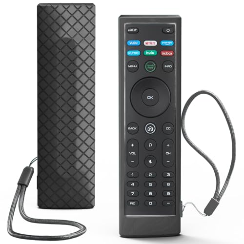 Case for Vizio TV Remote, Cover Compatible with Vizio Smart TV Remote Control XRT136 / XRT140 Silicon Universal Sleeve Skin Black - color: Non-Glow Black