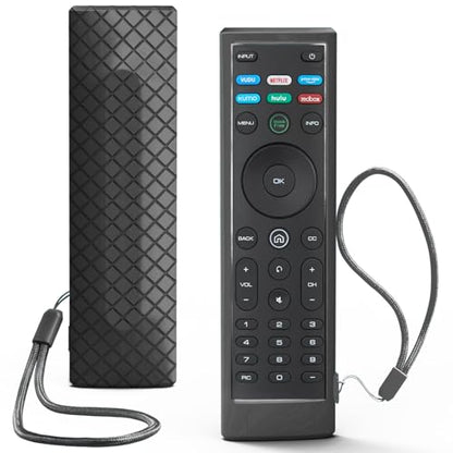 Case for Vizio TV Remote, Cover Compatible with Vizio Smart TV Remote Control XRT136 / XRT140 Silicon Universal Sleeve Skin Black - color: Non-Glow Black