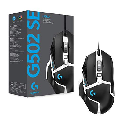 Logitech G502 Hero Special Edition High-Performance Wired Gaming Mouse, 25K Hero Sensor, 25600 DPI, RGB, Adjustable Weight, 11 Programmable Buttons, PC/Mac - Black and White - color: G502 HERO SE