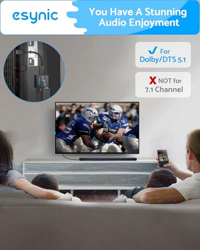 eSynic Portable 4K@30Hz HDMI Optical Audio Extractor-Only From Frie TV Stick/Gaming Console to HDMI Monitor Display & Optical Soundbar-Easy to Set Up-Dolby/DTS 5.1 Surround Sound-Not For HDTV ARC/eARC