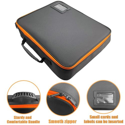 Extra Large Hard Tool Battery Carrying Case fits for Dewalt/Milwaukee/Makita 20V/60V/12V/18VBattery & Charger, Portable Power Tool Box Storage Bag with Adjustable Dividers for Accessories Organizer