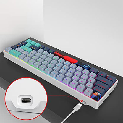 Owpkeenthy 65 Percent Mechanical Gaming Keyboard Hammerhead Shark with Red Switch Ultra Compact RGB Wired 60% Gaming Keyboard N-Key Rollover for PC Gamer Box PS - color: Hammerhead Shark/ 68 Red Switch