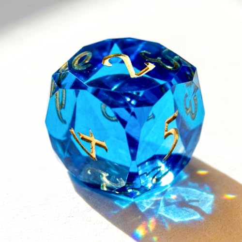 Multifaceted Resin DND Dice Set 7 PCS Polyhedral Role Playing Dice for Dungeons & Dragons, Pathfinder, RPG and Tabletop Games(RED) - color: Multifaceted -Blue