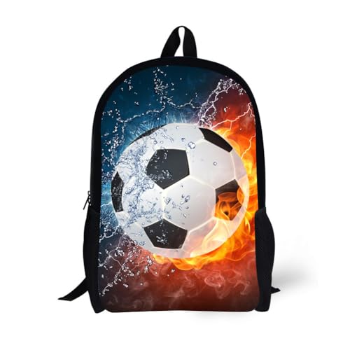 Backpack for Boys 17 Inch Black Studuent Bag Kids Mens football Bookbag - color: Football Backpack 2