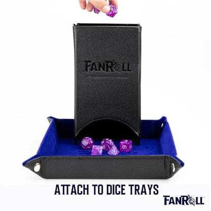 FanRoll Fold Up Dice Tower: Black, Role Playing Game Dice Accessories for Dungeons and Dragons - color: Black