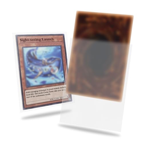 Clear Card Sleeve 200 Pack Compatible with Yu-gi-oh Card Sleeve Japanese Small Card Sleeves Photocard Sleeves 62x89mm, Back Textured Perfect Shuffling, Protect Your Japanese Sized Never Tear - color: Clear