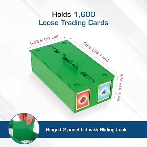 BCW Collectible Card Bin Green | Holds up to 1600 Cards | Plastic Storage Box for Pokémon, MTG & Sports Cards - 6 Pack - size: 6 Pack