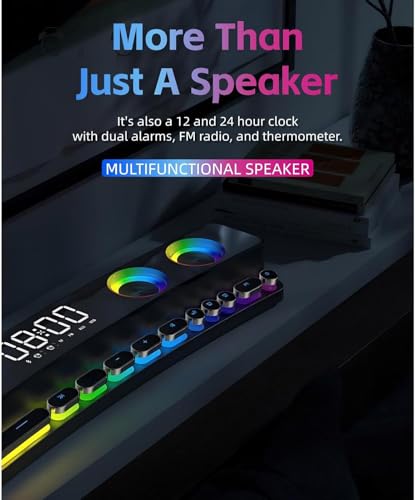 Cuifati SH39 Gaming Computer Speakers Dynamic RGB Gaming Speakers with Subwoofer Bluetooth Desktop Speaker, for Laptops Monitors Projectors Phones PC /5 (Black)